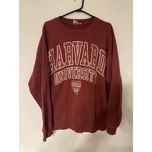 Harvard University Veritas Sweatshirt Size Large Red